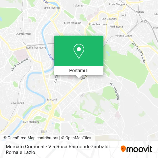 Mappa Mercato Comunale Via Rosa Raimondi Garibaldi