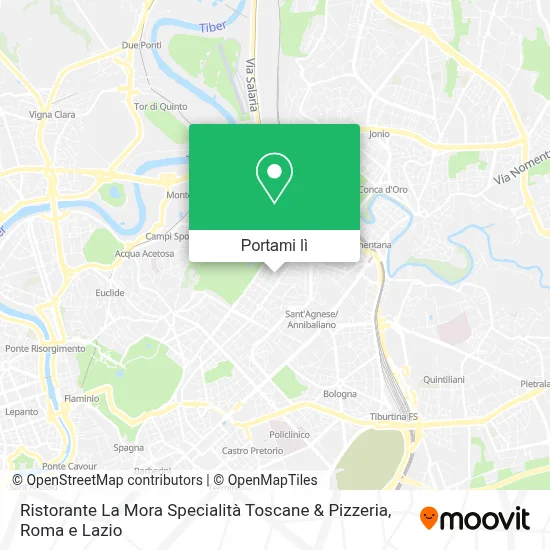 Mappa Ristorante La Mora Specialità Toscane & Pizzeria