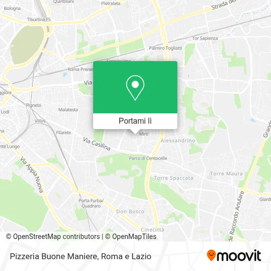 Mappa Pizzeria Buone Maniere