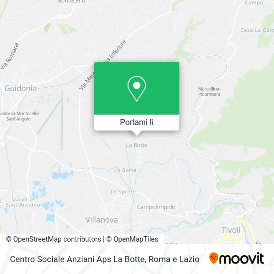 Mappa Centro Sociale Anziani Aps La Botte