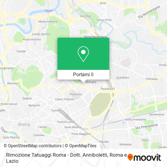 Mappa Rimozione Tatuaggi Roma - Dott. Anniboletti