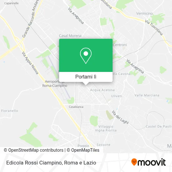 Mappa Edicola Rossi Ciampino