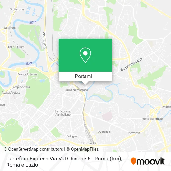 Mappa Carrefour Express Via Val Chisone 6 - Roma (Rm)
