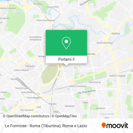 Mappa Le Formose - Roma (Tiburtina)