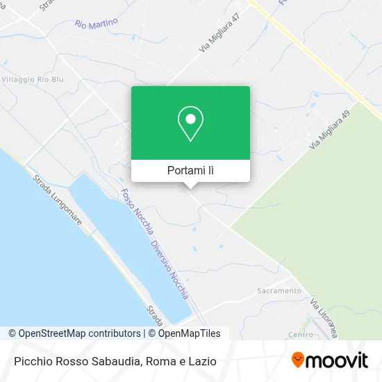 Mappa Picchio Rosso Sabaudia