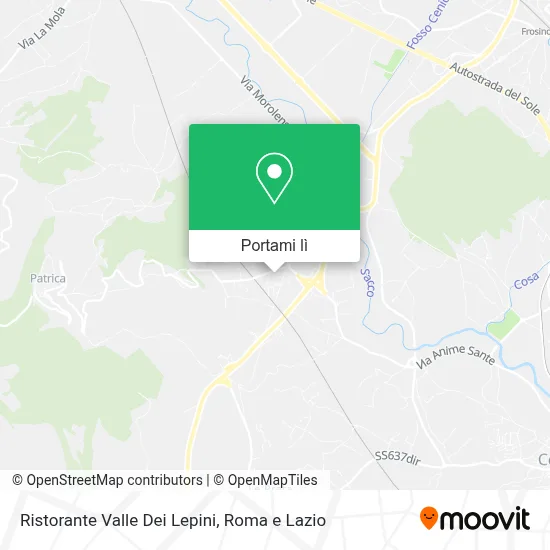 Mappa Ristorante Valle Dei Lepini