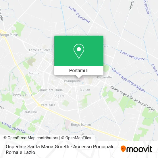 Mappa Ospedale Santa Maria Goretti - Accesso Principale