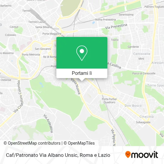 Mappa Caf/Patronato Via Albano Unsic