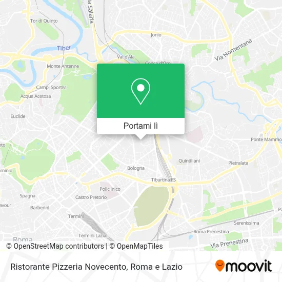 Mappa Ristorante Pizzeria Novecento