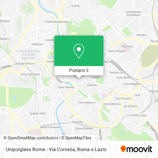 Mappa Unipolglass Roma - Via Cornelia