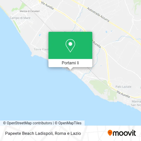 Mappa Papeete Beach Ladispoli