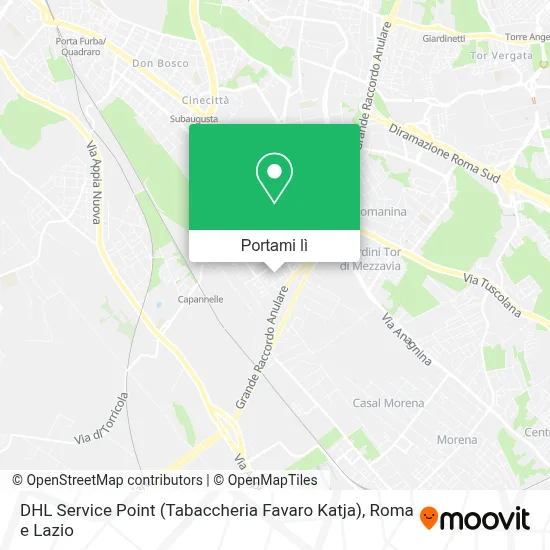 Mappa DHL Service Point (Tabaccheria Favaro Katja)