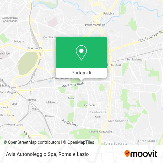 Mappa Avis Autonoleggio Spa