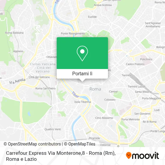 Mappa Carrefour Express Via Monterone,8 - Roma (Rm)