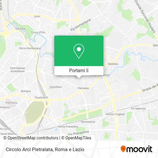 Mappa Circolo Arci Pietralata