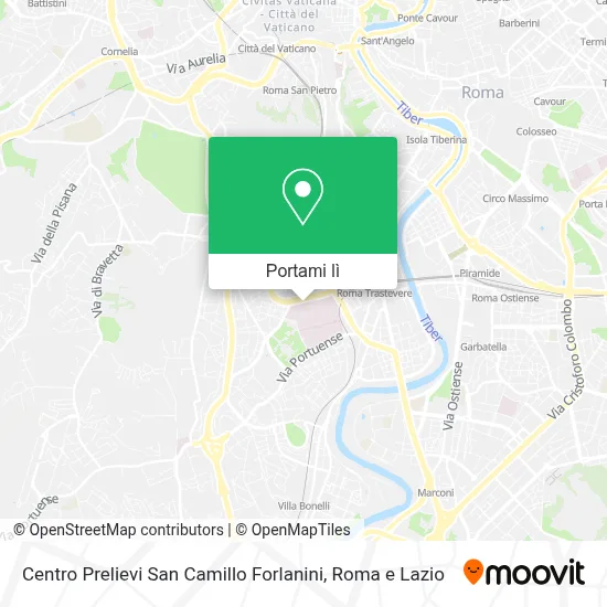 Mappa Centro Prelievi San Camillo Forlanini