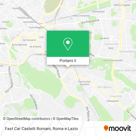 Mappa Fast Car Castelli Romani