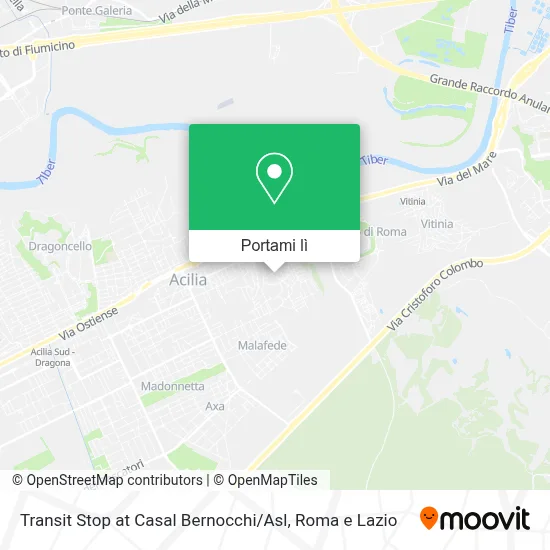 Mappa Transit Stop at Casal Bernocchi / Asl