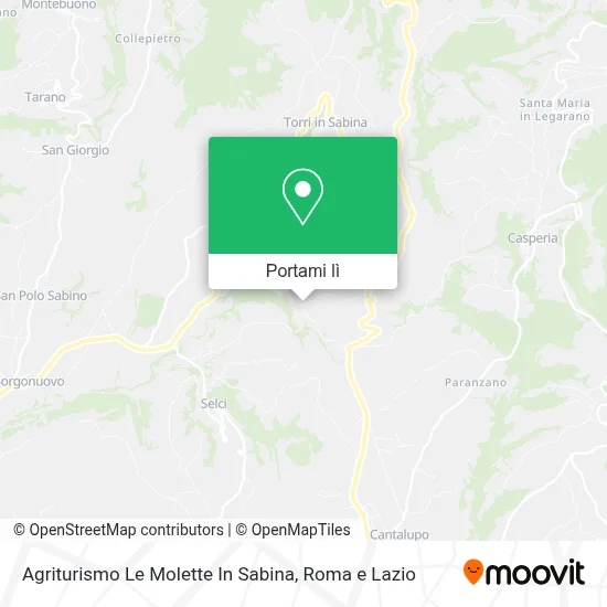 Mappa Agriturismo Le Molette In Sabina