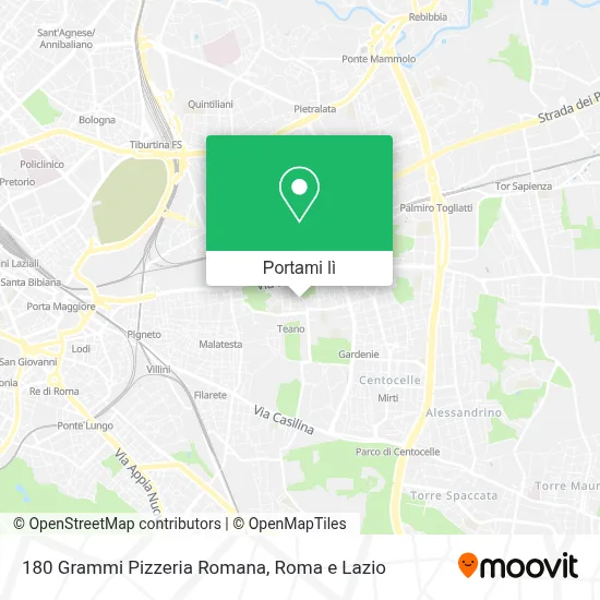 Mappa 180 Grammi Pizzeria Romana