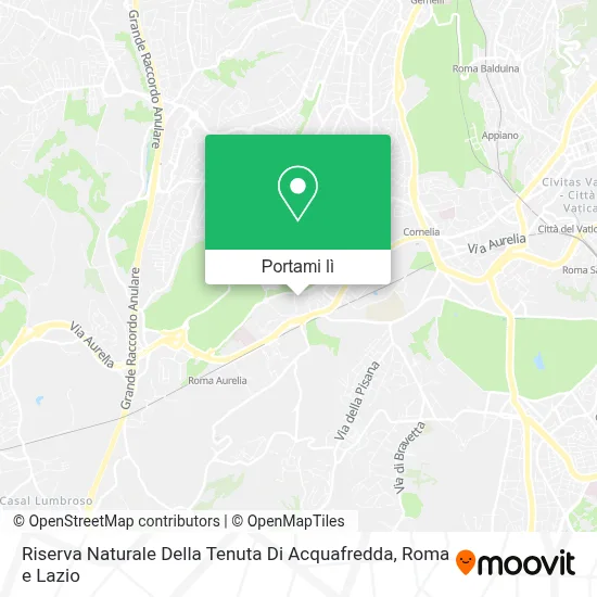 Mappa Riserva Naturale Della Tenuta Di Acquafredda
