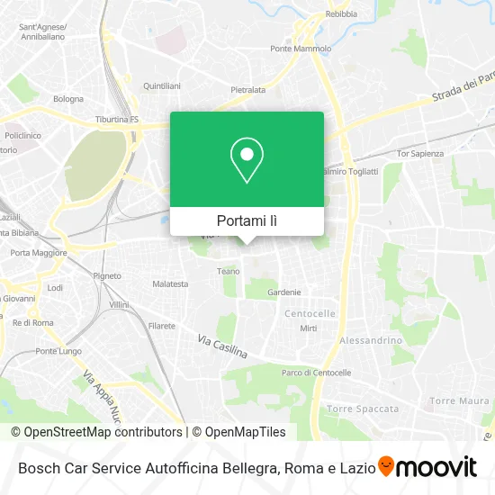 Mappa Bosch Car Service Autofficina Bellegra