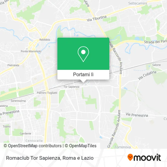 Mappa Romaclub Tor Sapienza