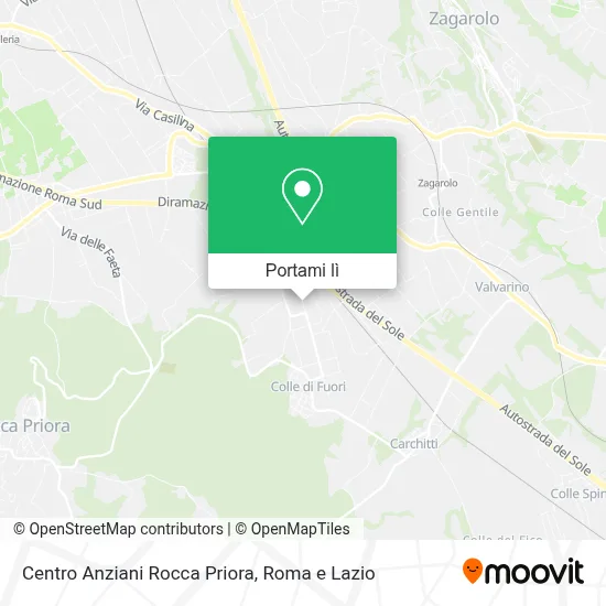 Mappa Centro Anziani Rocca Priora