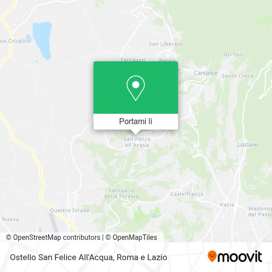 Mappa Ostello San Felice All'Acqua