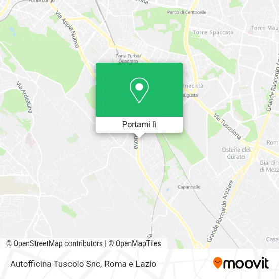 Mappa Autofficina Tuscolo Snc