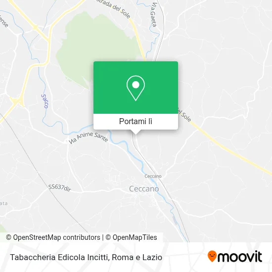 Mappa Tabaccheria Edicola Incitti
