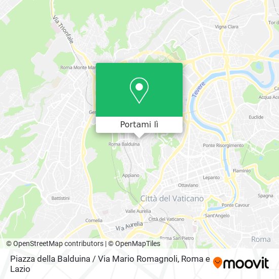 Mappa Piazza della Balduina / Via Mario Romagnoli