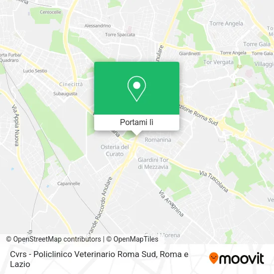 Mappa Cvrs - Policlinico Veterinario Roma Sud