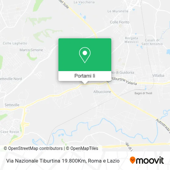 Mappa Via Nazionale Tiburtina 19.800Km