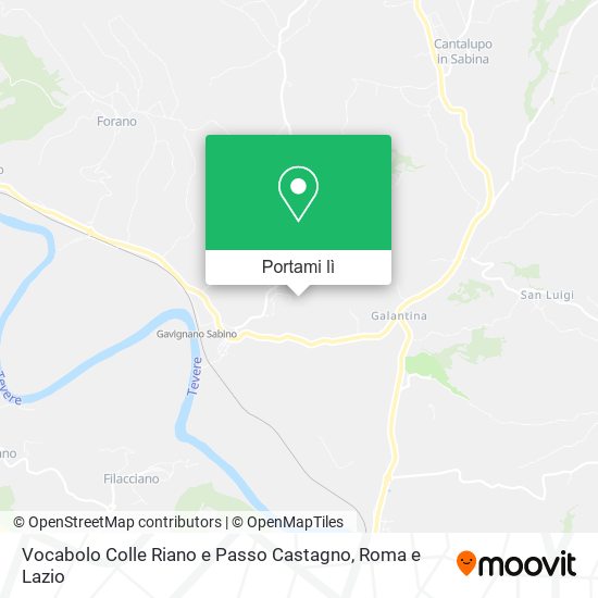 Mappa Vocabolo Colle Riano e Passo Castagno