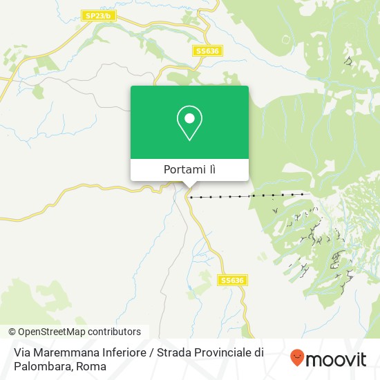 Mappa Via Maremmana Inferiore / Strada Provinciale di Palombara