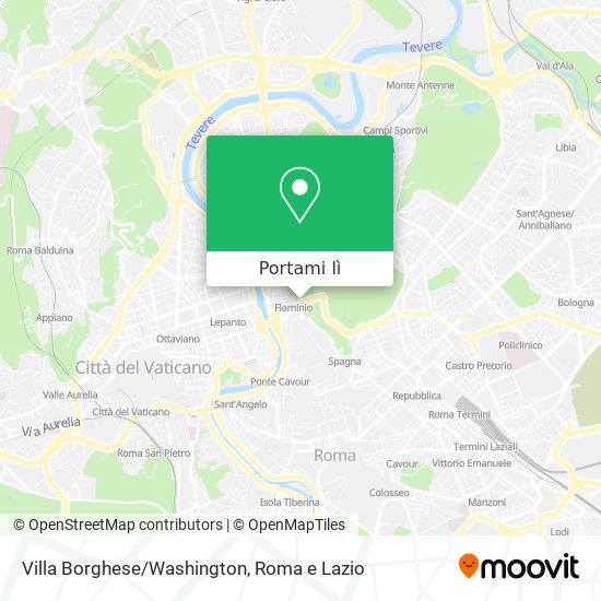 Mappa Villa Borghese/Washington