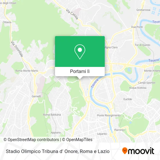 Mappa Stadio Olimpico Tribuna d' Onore