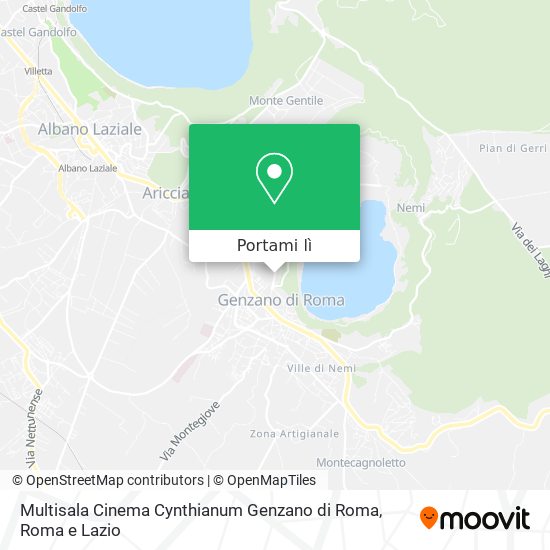 Mappa Multisala Cinema Cynthianum Genzano di Roma