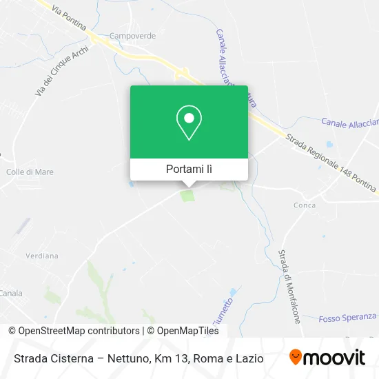 Mappa Strada Cisterna – Nettuno, Km 13