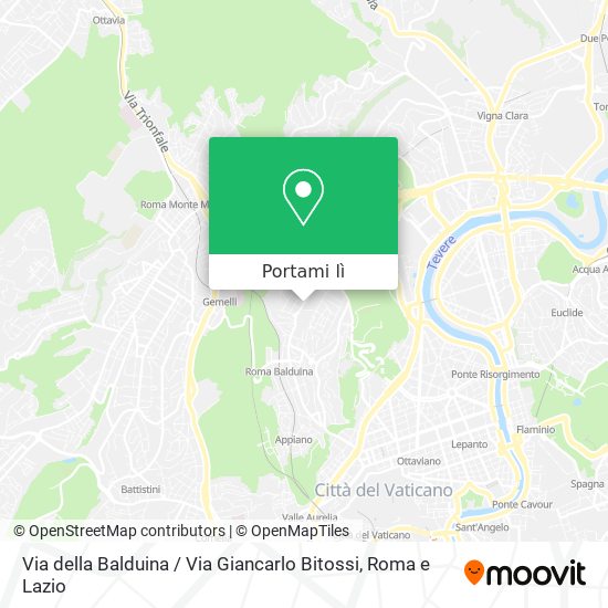 Mappa Via della Balduina / Via Giancarlo Bitossi