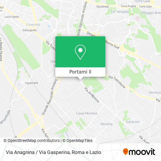 Mappa Via Anagnina / Via Gasperina