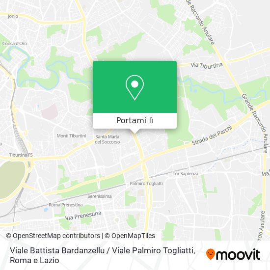 Mappa Viale Battista Bardanzellu / Viale Palmiro Togliatti