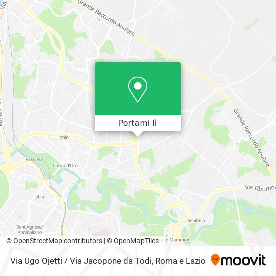 Mappa Via Ugo Ojetti / Via Jacopone da Todi