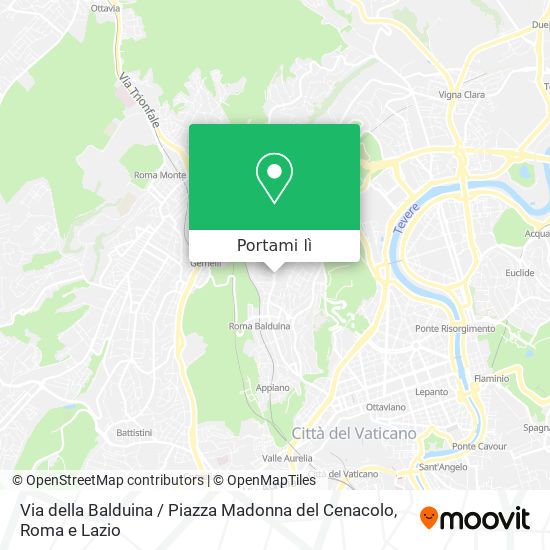 Mappa Via della Balduina / Piazza Madonna del Cenacolo