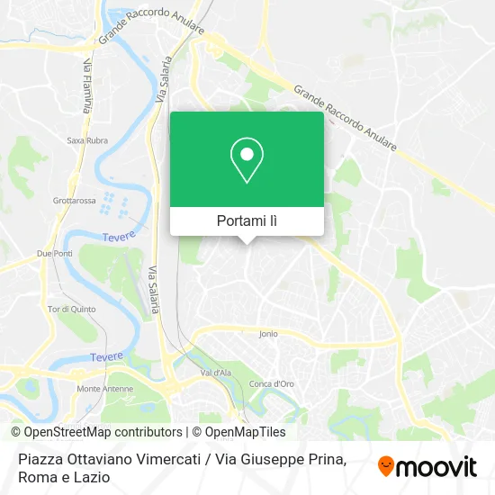 Mappa Piazza Ottaviano Vimercati / Via Giuseppe Prina