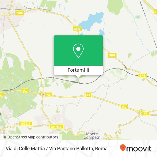 Mappa Via di Colle Mattia / Via Pantano Pallotta