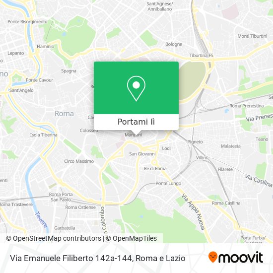 Mappa Via Emanuele Filiberto 142a-144
