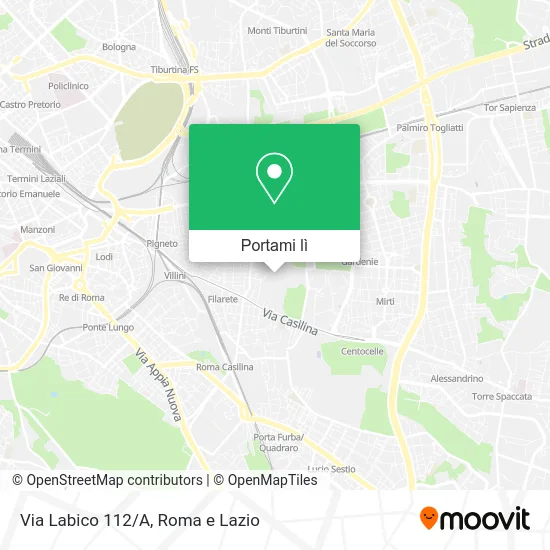Mappa Via Labico 112/A