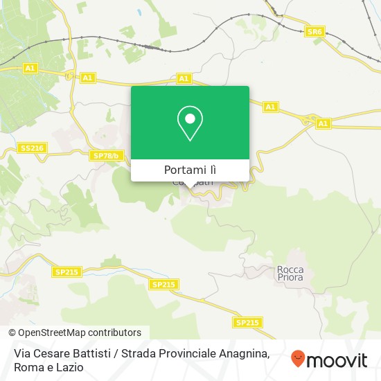 Mappa Via Cesare Battisti / Strada Provinciale Anagnina